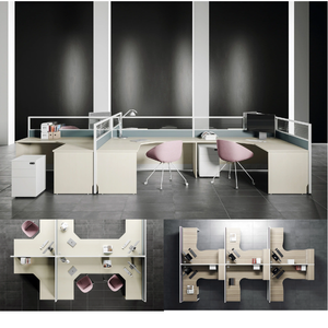 L hình dạng bàn làm việc bàn văn phòng đồ nội thất tủ bàn có thể điều chỉnh kính mỏng Tường Văn phòng bàn Modular phân vùng Máy Trạm - Product Image 3