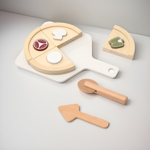 Unisex Children's Wooden Playhouse &amp; <strong>Kitchen</strong> Cutting Toy <strong>Set</strong> Educational &amp; Interactive Exercise for Baby Pizza <strong>Theme</strong> - Product Image 3