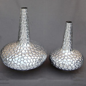 Vase en aluminium de haute qualité martelé Design moderne pour décor de mariage urnes planteur Pots de fleurs décor de jardin - Product Image 3