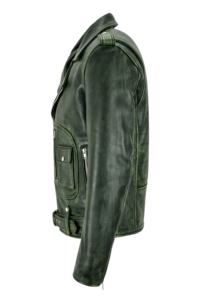 Custom 100% Genuine <b>Green</b> Wax Hide <b>Leather</b> Men’s <b>Blazer</b> Tailored Fit Private Label OEM/ODM Modern Luxury Style - Product Image 3