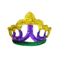 Coussin d'air pour fête et événements, diadème pour carnaval, soirée, fête, carnaval, or, vert, violet, à paillettes, diadème pour Mardi Gras