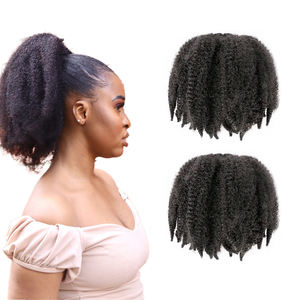 Extensiones de Cabello Sintético Rizado Marley <span class=keywords><strong>Multicolor</strong></span> de 10 Pulgadas, de Alta Calidad, con Clip, Cola de Caballo Afro Rizada, Venta al por Mayor Africana - Product Image 1