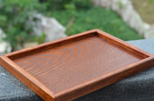 Großhandel Vintage Kaffee Tee Tisch Serviert ablett Biologisch abbaubares Rechteck Holzplatte Tablett im europäischen Stil - Product Image 2