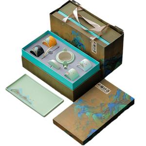 Chinesische Art Keramik Kung Fu Tee Set Japandi Design Home Office Geschenk box Kulturelle und kreative Event Souvenirs - Product Image 5