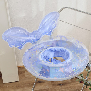 Anillo inflable con forma de sirena para niños, para uso en piscinas y parques acuáticos, con asas, para edades de 1 a 4 años, en colores rosa y azul. - Product Image 2