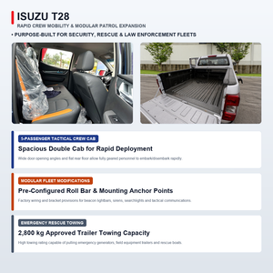 Camionnette 4x4 de sécurité tactique avec barre lumineuse, ports de toit et capacité de remorquage de 2800 kg, véhicule de réponse aux urgences pour la garde - Product Image 2