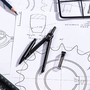 Deli 72152 Brújula de metal negro para el <span class=keywords><strong>examen</strong></span> de matemáticas para estudiantes con Mango antideslizante 192 piezas por juego de cartón - Product Image 5