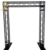 Système d'éclairage DJ mobile et portable en treillis noir, support de fond publicitaire en treillis