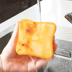 Fff5034 New Không Scratch Món Ăn Rửa Miếng Bọt Biển Trang Trí Nội Thất Làm Sạch Chà Pad Dễ Thương Vui Vẻ Bánh Mì Nướng Hình Nhà Bếp Bọt Biển Cho Các Món Ăn - Product Image 5