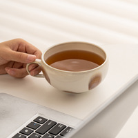 Tasse à café en céramique XUANHUI de style japonais, luxe léger, rétro, à large ouverture, grande capacité, compatible lave-vaisselle et micro-ondes, cadeaux d'affaires