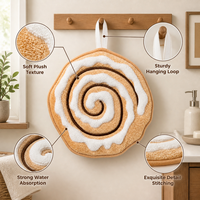 Serviette de toilette promotionnelle en peluche personnalisée en forme de gâteau marron, en tissu doux