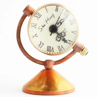 Horloge de bureau en or pour hommes, cadeau créatif pour montre de poche en cuivre, horloge de Table mécanique, nouvelle collection