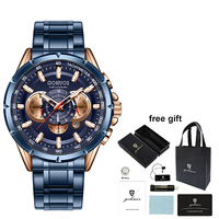 Jam Tangan Mewah Gohuos 6003 Terbaru Tahan Air Quartz untuk Pria Wanita Reloj Para Hombre Montre Homme Set Kotak Tas
