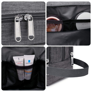 Trousse de toilette de voyage pour hommes, design spacieux avec boucles élastiques en maille respirante et plusieurs poches pour le rangement des cosmétiques - Product Image 6