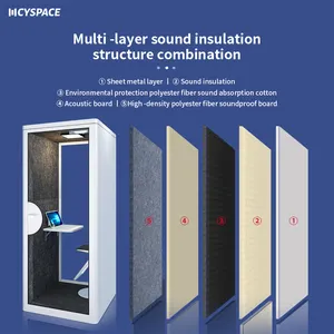 Portable Silence Sound Proof Studio Booth Soundproof Booth Movable Multi-person Meeting Office Pod Privacy Booth For Meeti