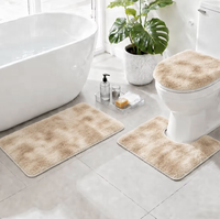 Ensemble de tapis de salle de bain en fourrure de lapin artificielle multicolores, trois pièces, tapis doux, antidérapant, pour la toilette, usage domestique