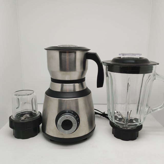 3in1High Speed 1.5L Glass Jar Stainless Steel Electric Blender Food Processor Mixer Dry Food Grinder