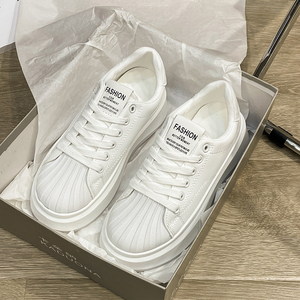 Shell Toe kleine weiße Schuhe Damen Plattform besohlte neue vielseitige lässige Turnschuhe erhöhte Turnschuhe - Product Image 1