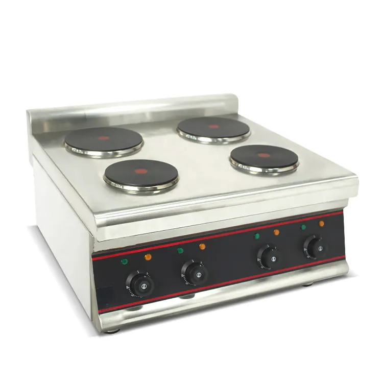 Haute qualité Commercial comptoir électrique 4 brûleurs plaque chauffante cuisinière multifonction cuisine cuisinière pour Restaurant hôtel