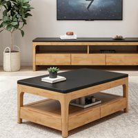 Table basse moderne en bois et marbre, écologique, prix usine, personnalisable, faible MOQ, livraison immédiate