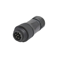 Connecteurs Circulaires DC Assemblés SIGNAL RD24, 6+PE Broches, Fixation par Vis, 6A 250V, IP67, Angle 90°, Contact Laiton, Boîtier Nylon, Automatisation