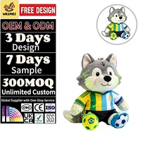 WEIMEI Figurines en peluche lestées Loup Graffiti Style Sportif, Jouets en peluche personnalisés avec rembourrage en coton PP, Poupées de collection pour fans
