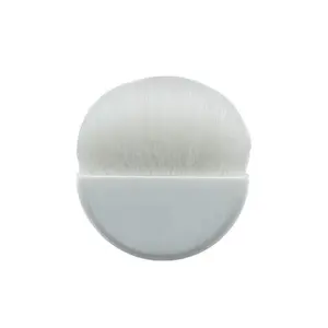 High Quality Classic White Portable Semicircle Powder Foundation Brush Easy Carry Mini Travel Makeup Brush with Custom Logo Come