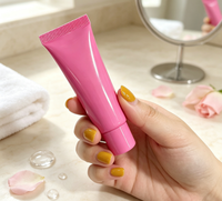Tube de brillant à lèvres souple de petite capacité avec applicateur transparent, emballage cosmétique compressible pour huile et sérum à lèvres, impression personnalisée