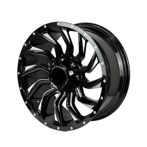 Jantes de voiture tout-terrain forgées en alliage d'aluminium, finition noire, profil profond, moulées par flux, 25 mm ET0, 5x139,7 mm PCD, pour pick-up et SUV - Product Image 5