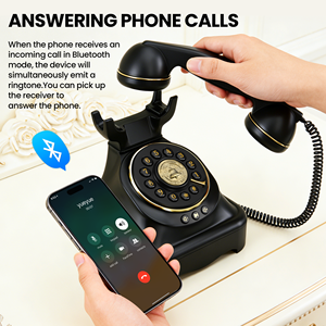Téléphone rétro sans fil Bluetooth avec assistant vocal - Prêt à être expédié, design de bureau, couleur optionnelle/personnalisée - Product Image 4