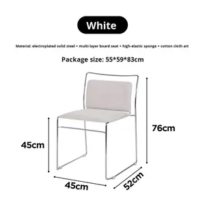 Sedia da pranzo Bauhaus in stile Vintage della metà del secolo con struttura in metallo MDF schienale regolabile per uso conferenza a casa - Product Image 6