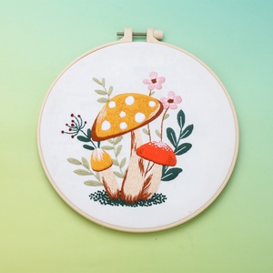 ชุด DIY XIXI พร้อมผ้ารองพื้นทำจากฝ้าย ด้าย และเข็มเจาะสำหรับงานปักลายดอกไม้ตกแต่งบ้านอย่างง่ายดาย - Product Image 3