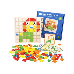 Mosaic Puzzle Wooden Educational Toy For Kids 2-4 Years Square Shape <b>Building</b> <b>Blocks</b> Learning Game - Product Image 2