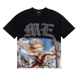 T-Shirt di Alta Qualità in Cotone 100% Pesante, Maglietta da Uomo con Stampa Grafica 'Mixed Emotions', Abbigliamento Streetwear Oversize - Product Image 2