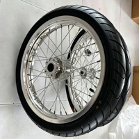 Expédition rapide - Kit de roues Supermoto Sur-Ron Light Bee LBX 17 pouces - Argent chromé - Pneus de route 70/90-17 90/80-17 - Pièces de moto électrique tout-terrain