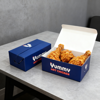 Caja para Alitas de Pollo Frito con Logotipo Personalizado, Caja para Comida Rápida para Llevar, Resistente al Aceite, para Hamburguesas, Papas Fritas y Pollo Frito, para su Propio Producto