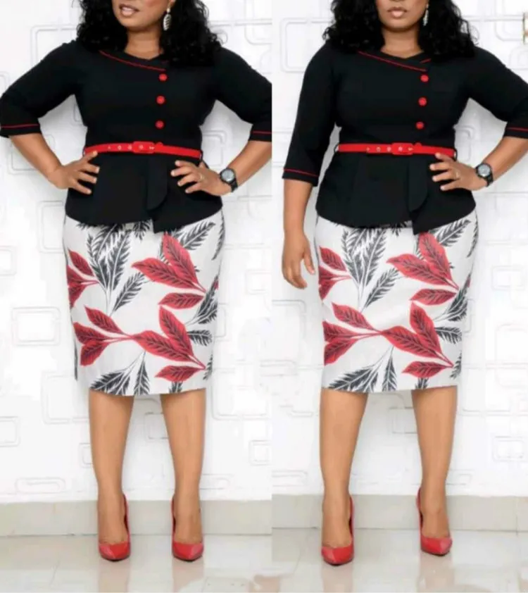 Hot Selling Plus Size Afrikaanse Vrouwen Kleding Dames Formele Office Jurk Patronen