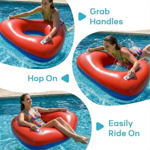 Flotador Inflable de PVC para Piscina, Anillo de Natación de Dos Tonos con Asas para Adultos - MAKE WAVES - Product Image 3