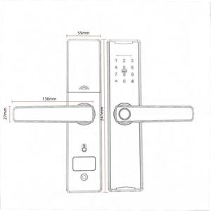 टुया आधुनिक एंटी-चोरी फिंगरप्रिंट डिजिटल डोर लॉक थोक ब्लैक एल्यूमीनियम मिश्र होटल के लिए जुड़ा हुआ - Product Image 3