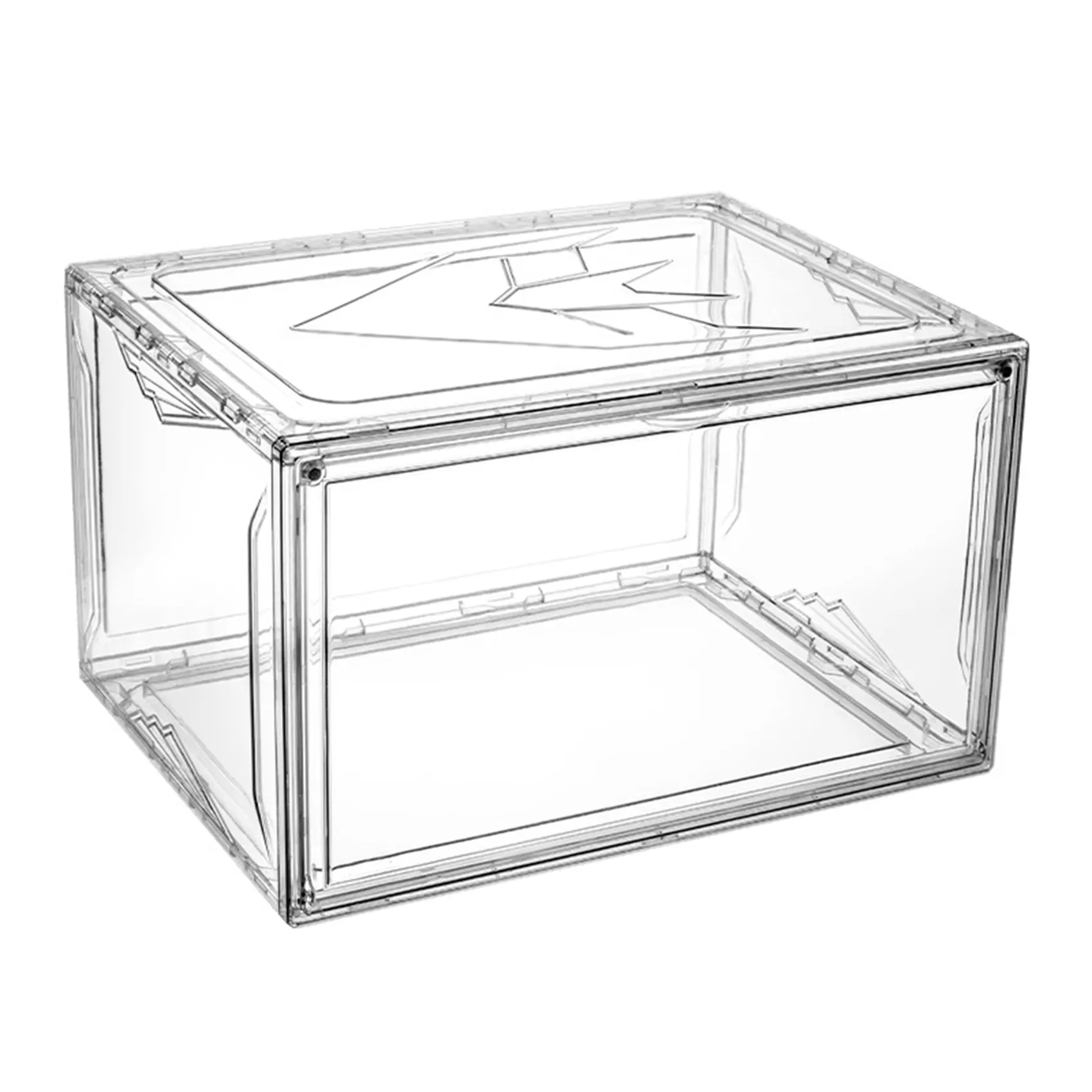 transparent Foldable Tidy Display acrylic shoe box stackable plastic shoe storage box