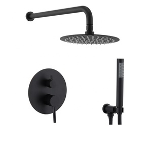 Miscelatore <span class=keywords><strong>per</strong></span> Bagno di Alta Qualità con Finitura Spazzolata, Set <span class=keywords><strong>Doccia</strong></span> Nascosto con Rubinetto a Cascata <span class=keywords><strong>per</strong></span> Acqua Calda e Fredda, Colore Oro - Product Image 3