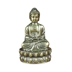 Daichi Tathagata Buddha Temple home offering brass metal handicrafts pure copper decoration Lotus Buddha small bronze