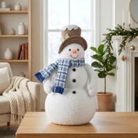 Bonhomme de neige en peluche bleu marine de 60 cm, en chenille, élégant, de haute qualité, décorations de Noël pour l'extérieur