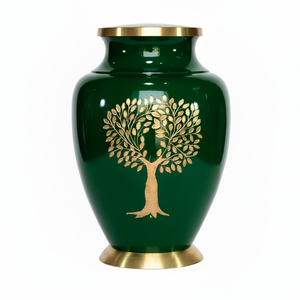 Urnes commémoratives en métal faites à la main pour cendres humaines adultes urnes funéraires décoratives avec sac en velours - Product Image 1