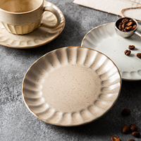 Ensemble de tasses à thé en céramique personnalisées modernes tasses à café émaillées réactives uniques avec soucoupe pour cappuccino latte thé au lait cacao