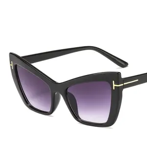 Trendy Vintage Big Frame Luxusmarke Sonnenbrille Männer T-Wort Design Sonnenbrille Mode Cat Eye Ford Tom Sonnenbrille