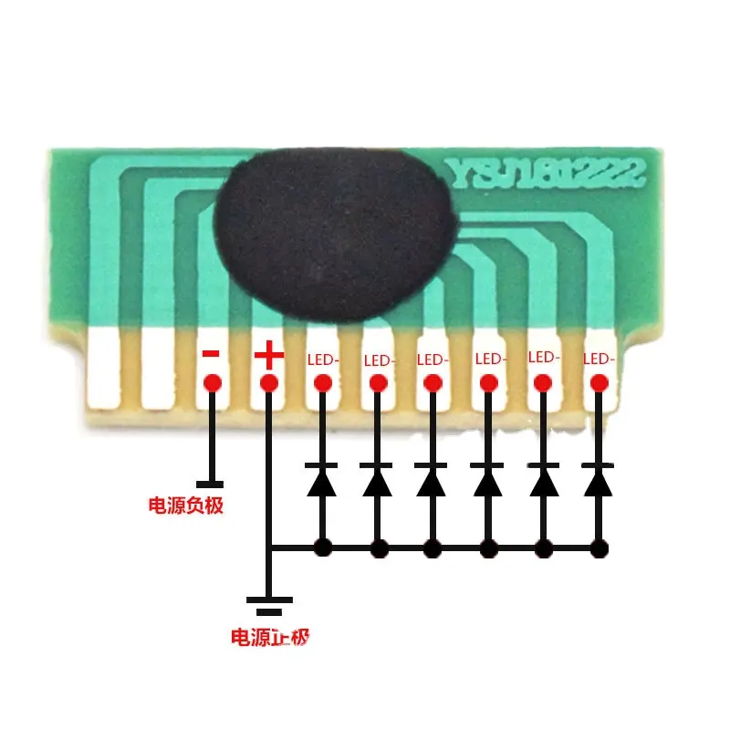 6 ışık yanıp sönen çip 3HZ koşu at döngü yanıp sönen COB 3V LED yanıp sönen IC kontrol paneli LED modülü