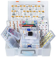 Kit d'assortiment de composants électroniques 5228 pièces : Condensateurs + Transistors + Diodes + Circuits intégrés + Inducteurs + Régulateurs + Trimmers + LED