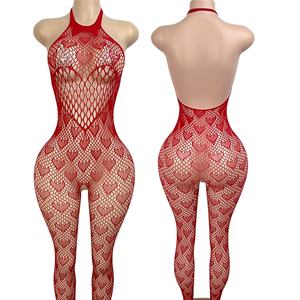 Mono de fiesta de una pieza Love Hot Diamond Hollow Royal Sister, ropa de baile exótica para mujer, licra/nailon - Product Image 1