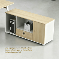 Bureau de direction moderne et minimaliste en chêne E0 avec armoire de rangement et chaise de bureau